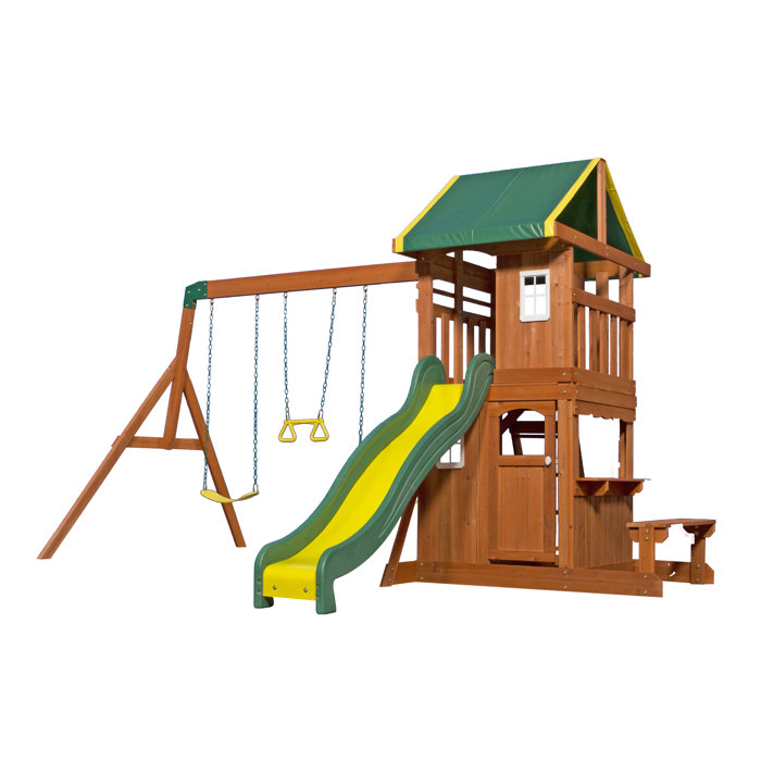 Backyard Discovery Oakmont All Cedar Swing Set & Reviews Wayfair